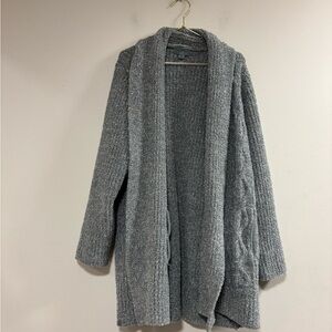 Barefoot Dreams Gray Cardigan Sweater Plush Open Front